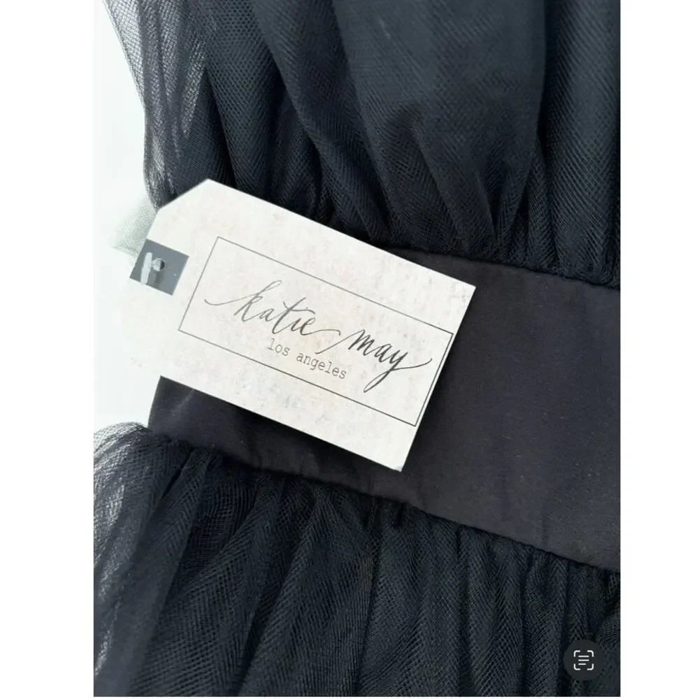 NWT Katie May Elle Mini Dress Black Tuile Puff Strapless Size Large - Picture 13 of 15